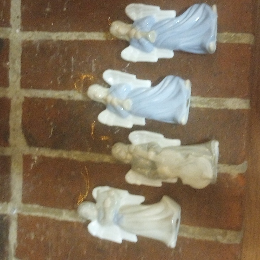 Set of Four Porcelain Angel Ornaments